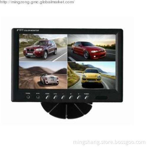 9-inch Split quad monitor, 10 to 32V DC Supply Voltage and 4 ch AV in